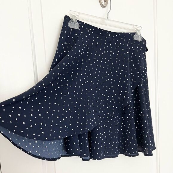 Navy wrap skirt with white stars - Picture 1 of 5